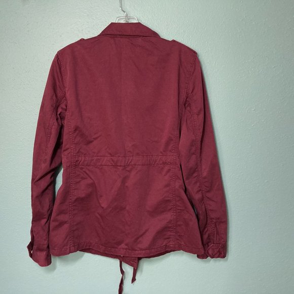 LOFT Burgundy Sateen Utility Jacket - Picture 4 of 8